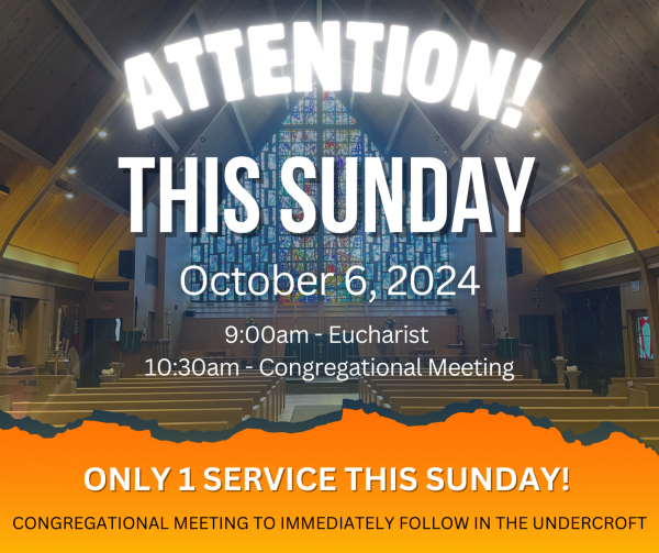 One Service at 9am October 6th!